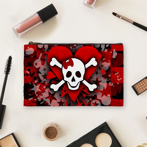 Skull Romance  Cosmetic Bag (Medium) from ArtsNow.com Front