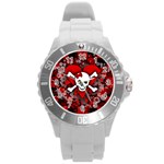 Skull Romance  Round Plastic Sport Watch Large