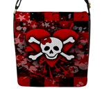 Skull Romance  Flap Closure Messenger Bag (Large)