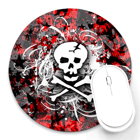 Skull Splatter Round Mousepad from ArtsNow.com Front