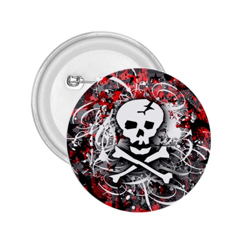 Skull Splatter 2.25  Button from ArtsNow.com Front