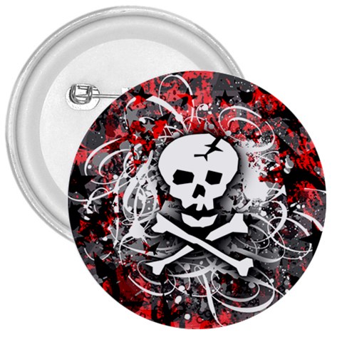 Skull Splatter 3  Button from ArtsNow.com Front