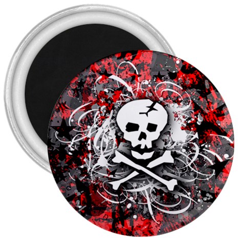 Skull Splatter 3  Magnet from ArtsNow.com Front