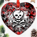 Skull Splatter Ornament (Heart)