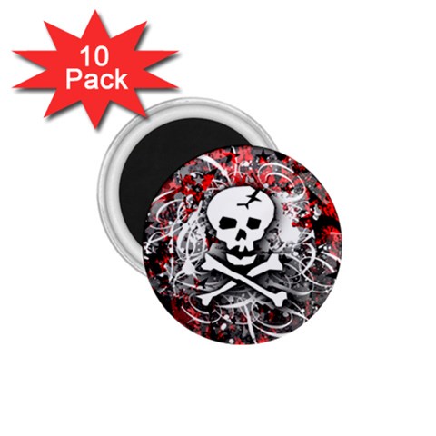 Skull Splatter 1.75  Magnet (10 pack)  from ArtsNow.com Front