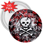 Skull Splatter 3  Button (100 pack)