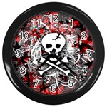 Skull Splatter Wall Clock (Black)