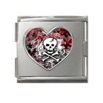 Skull Splatter Mega Link Heart Italian Charm (18mm)