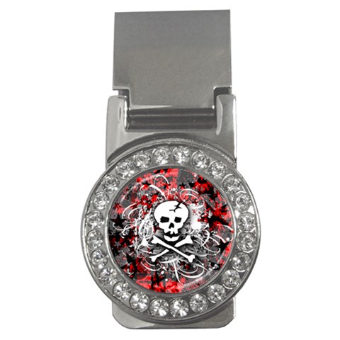 Skull Splatter Money Clip (CZ) from ArtsNow.com Front