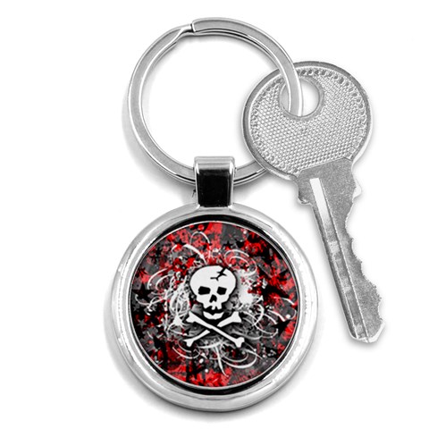 Skull Splatter Key Chain (Round) from ArtsNow.com Front