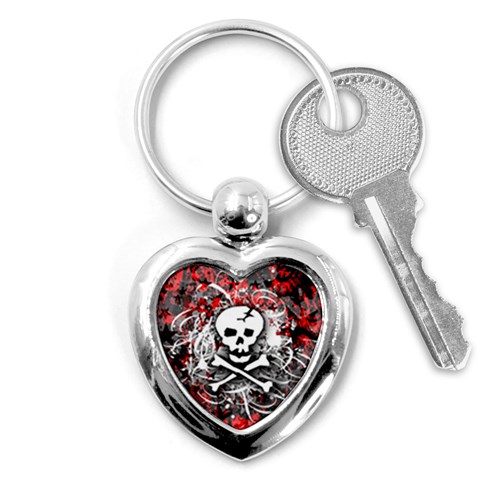 Skull Splatter Key Chain (Heart) from ArtsNow.com Front