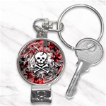 Skull Splatter Nail Clippers Key Chain