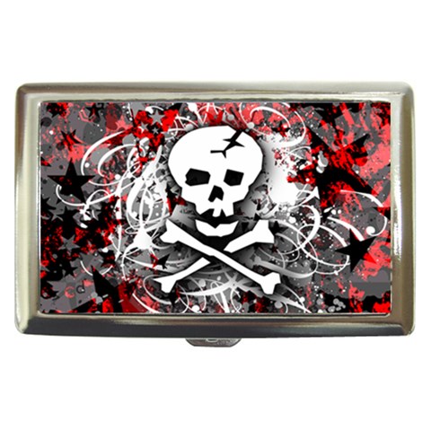 Skull Splatter Cigarette Money Case from ArtsNow.com Front