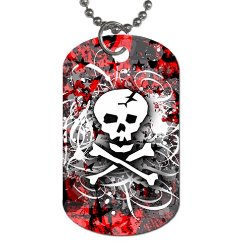 Skull Splatter Dog Tag (Two Sides) from ArtsNow.com Front