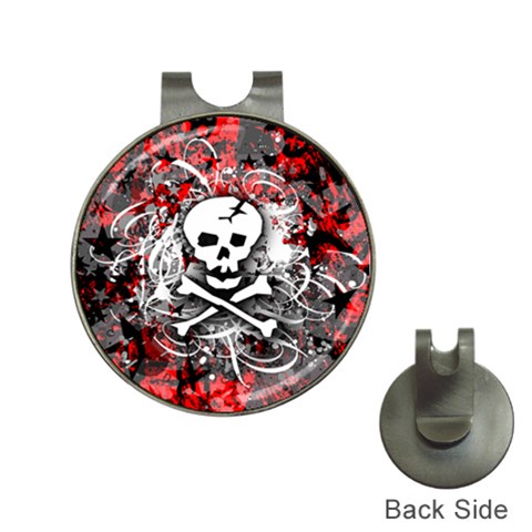 Skull Splatter Golf Ball Marker Hat Clip from ArtsNow.com Front