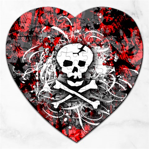 Skull Splatter Jigsaw Puzzle (Heart) from ArtsNow.com Front