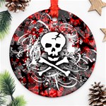 Skull Splatter Round Ornament (Two Sides)