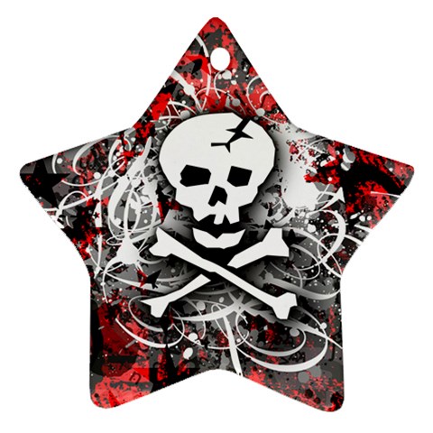Skull Splatter Star Ornament (Two Sides) from ArtsNow.com Front