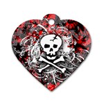 Skull Splatter Dog Tag Heart (One Side)