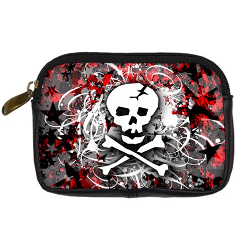 Skull Splatter Digital Camera Leather Case from ArtsNow.com Front