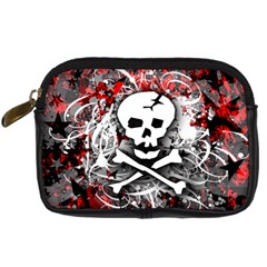 Skull Splatter Digital Camera Leather Case from ArtsNow.com Front