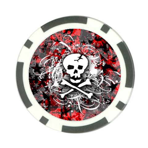 Skull Splatter Poker Chip Card Guard (10 pack) from ArtsNow.com Front