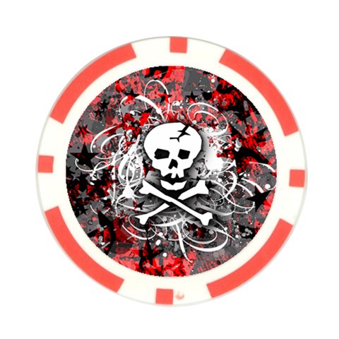 Skull Splatter Poker Chip Card Guard (10 pack) from ArtsNow.com Front