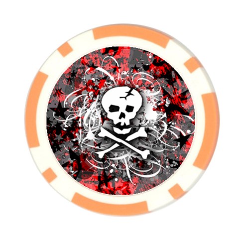 Skull Splatter Poker Chip Card Guard (10 pack) from ArtsNow.com Front