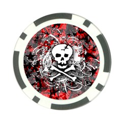 Skull Splatter Poker Chip Card Guard (10 pack) from ArtsNow.com Front