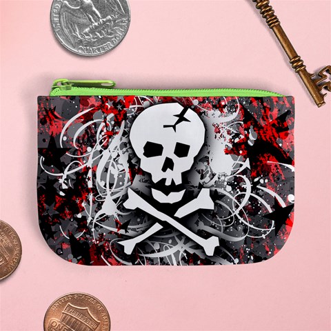 Skull Splatter Mini Coin Purse from ArtsNow.com Front