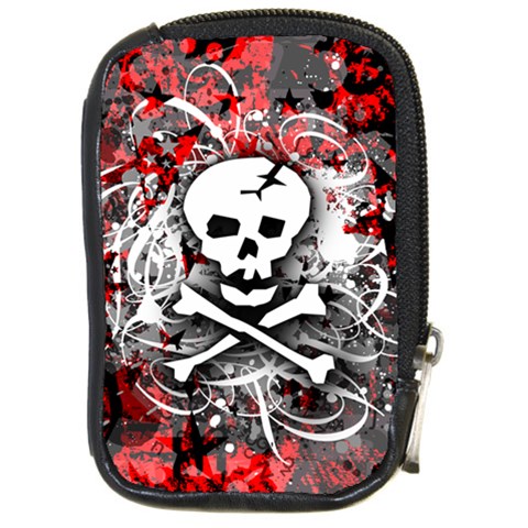 Skull Splatter Compact Camera Leather Case from ArtsNow.com Front