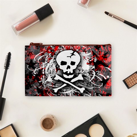 Skull Splatter Cosmetic Bag (Small) from ArtsNow.com Front