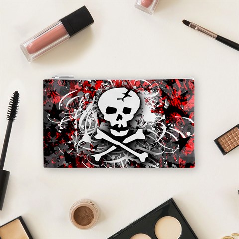 Skull Splatter Cosmetic Bag (Small) from ArtsNow.com Front