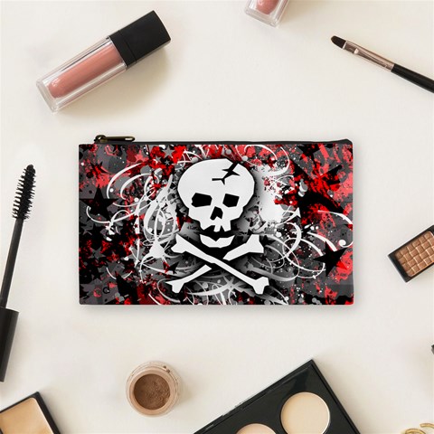 Skull Splatter Cosmetic Bag (Small) from ArtsNow.com Front