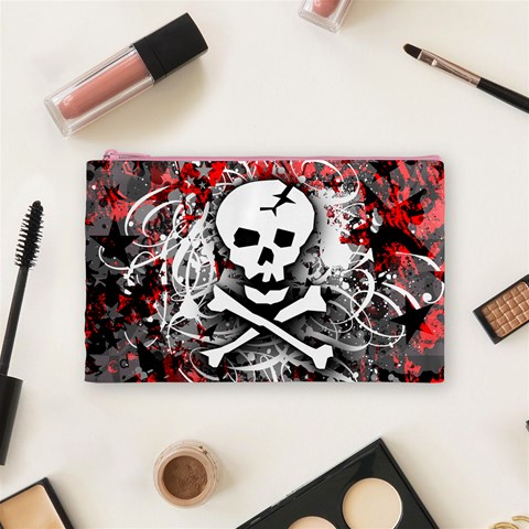 Skull Splatter Cosmetic Bag (Medium) from ArtsNow.com Front