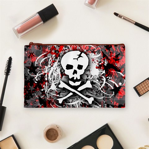Skull Splatter Cosmetic Bag (Medium) from ArtsNow.com Front