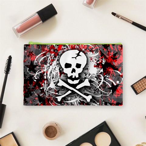 Skull Splatter Cosmetic Bag (Medium) from ArtsNow.com Front
