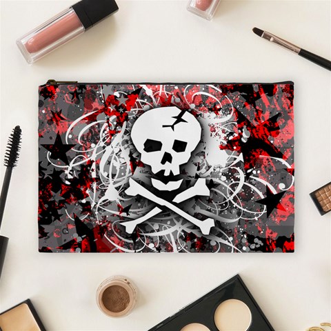 Skull Splatter Cosmetic Bag (Large) from ArtsNow.com Front
