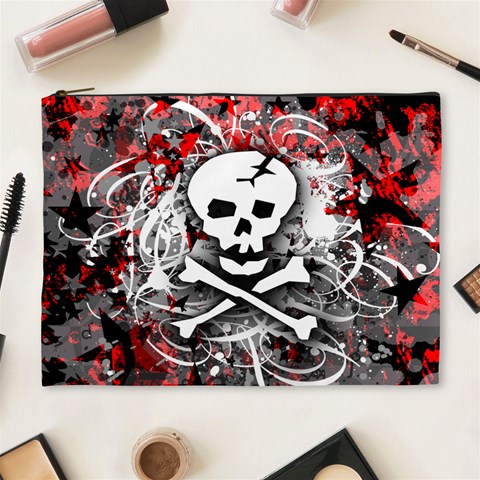 Skull Splatter Cosmetic Bag (XL) from ArtsNow.com Front