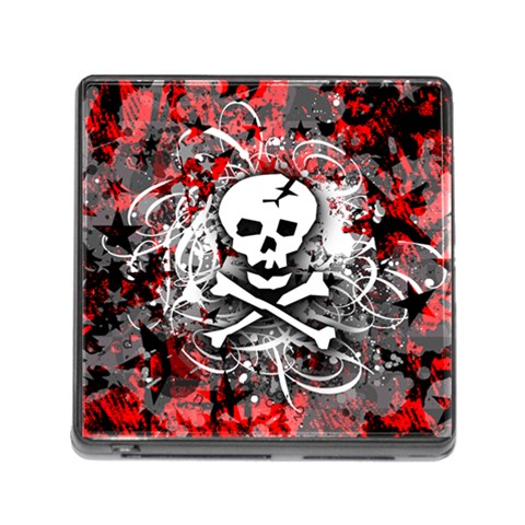Skull Splatter Memory Card Reader with Storage (Square) from ArtsNow.com Front