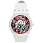 Skull Splatter Round Plastic Sport Watch Medium