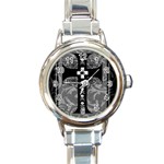 Spider Web Cross Round Italian Charm Watch