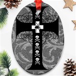 Spider Web Cross Ornament (Oval)