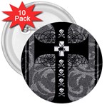 Spider Web Cross 3  Button (10 pack)