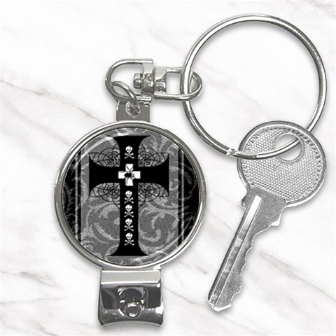 Spider Web Cross Nail Clippers Key Chain from ArtsNow.com Front