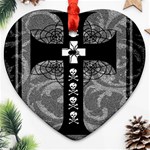 Spider Web Cross Heart Ornament (Two Sides)