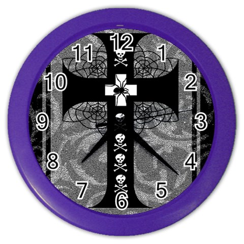 Spider Web Cross Color Wall Clock from ArtsNow.com Front