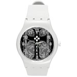 Spider Web Cross Round Plastic Sport Watch Medium