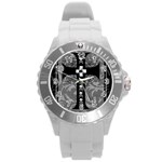 Spider Web Cross Round Plastic Sport Watch Large