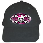 Splatter Girly Skull Black Cap